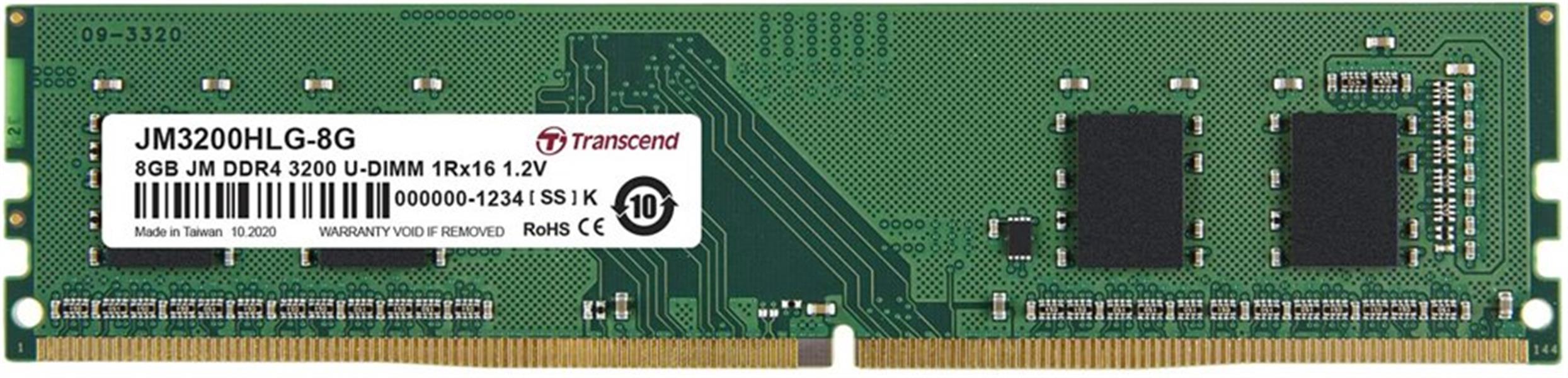 Transcend JetRam geheugenmodule 8 GB 1 x 8 GB DDR4 3200 MHz