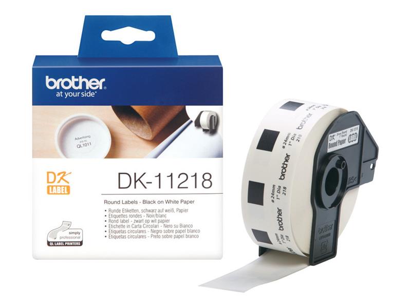 Brother DK-11218 Round Labels Wit