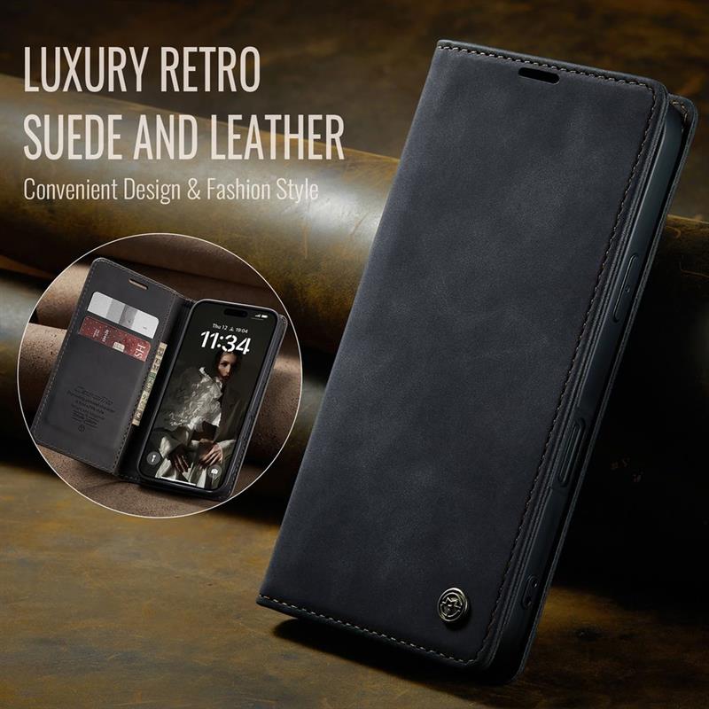 Caseme Case iPhone 16 Pro Max - Retro Wallet Case - Black