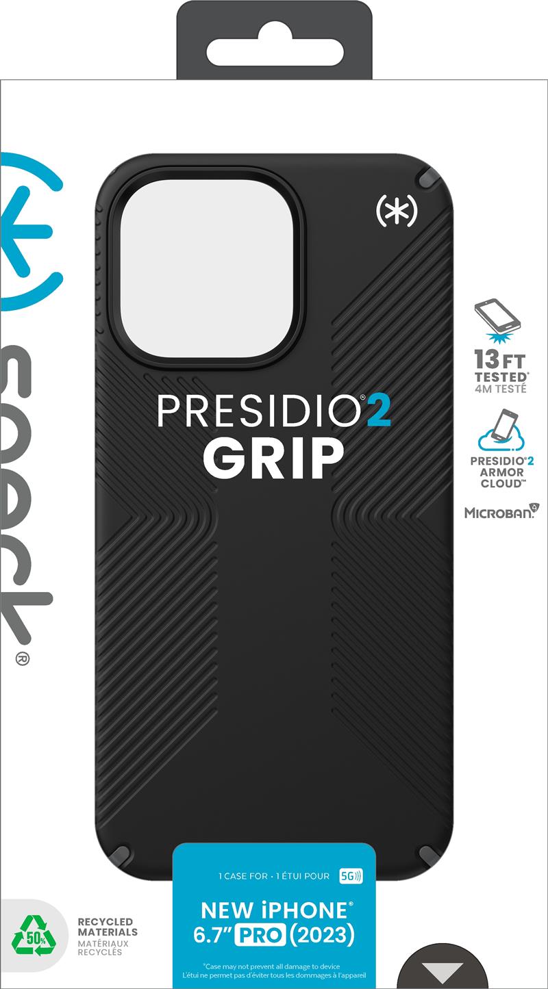 Speck Presidio2 Grip Apple iPhone 15 Pro Max Black - with Microban