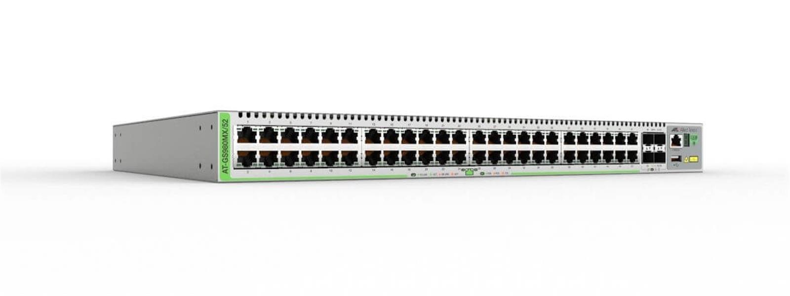 Allied Telesis GS980MX Managed L3 Gigabit Ethernet (10/100/1000) 1U Grijs