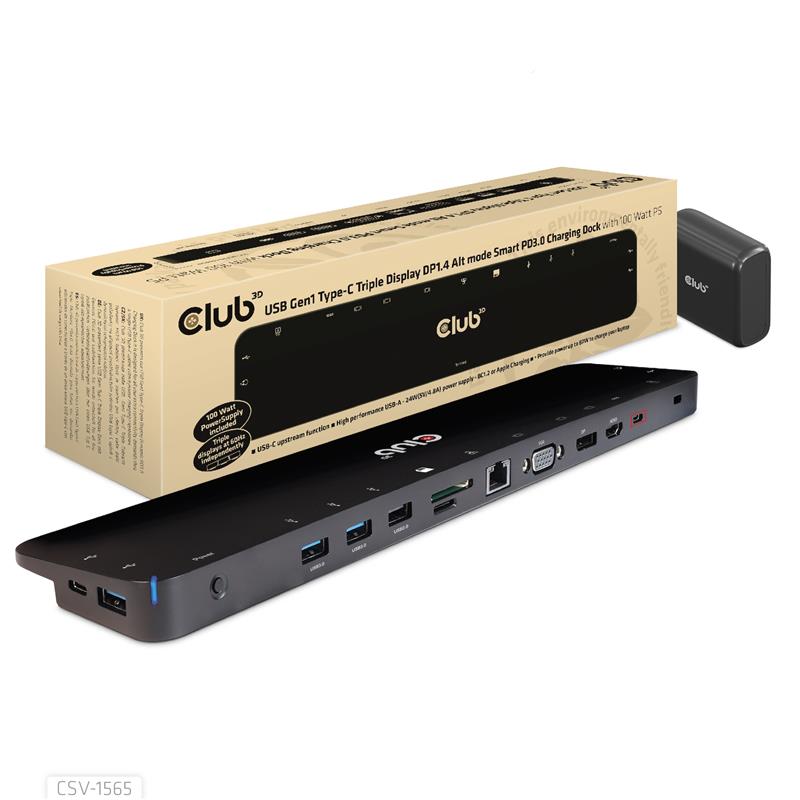 USB Gen1 Type-C Triple Display DP1 4 Alt mode Smart PD3 0 Charging Dock with 100 Watt Power Supply
