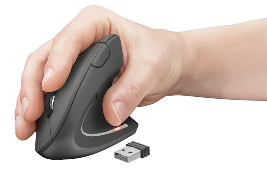 Trust Verto | Ergonomische Muis | DRAADLOZE | Verticaal | Grijs