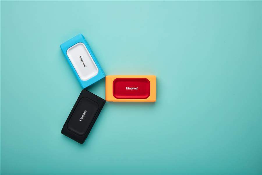 Kingston Technology 3 rubberen hoezen voor XS SSD: zwart, blauw, oranje