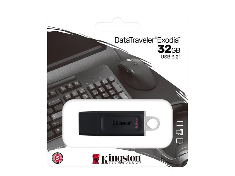 Kingston Technology DataTraveler Exodia USB flash drive 32 GB USB Type-A 3 2 Gen 1 3 1 Gen 1 Zwart
