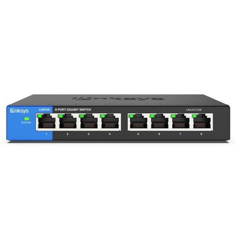 Linksys 8-poorts Gigabit - desktopswitch (LGS108)