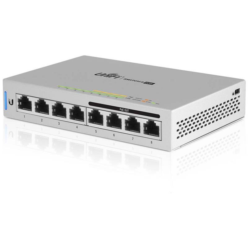 Ubiquiti Switch UniFi 8xRJ45 GBit Managed PoE+ (60W) Fanless