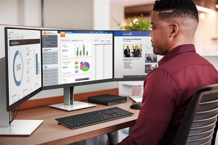HP E24 G4 FHD Monitor LED display 60,5 cm (23.8"") 1920 x 1080 Pixels Full HD Zwart, Zilver
