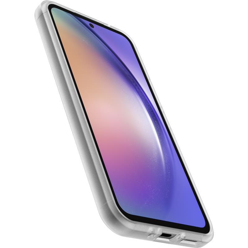 OtterBox Drop Protection-bundel voor Galaxy A54 5G; React doorzichtige behuizing getest volgens militaire standaard en prestatie glazen schermbescherm