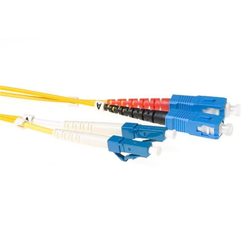 Ewent EL8901 Glasvezel kabel 1 m 2x LC 2x SC OS2 Geel