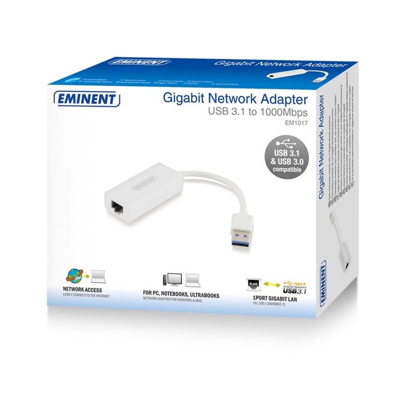 Eminent Gigabit netwerkadapter USB 3 1 Gen1 USB 3 0 