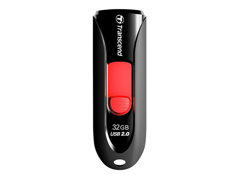Transcend JetFlash 590 Flash Drive 16GB USB2 0 Slide-Out Key-ring 18 5MB s Black