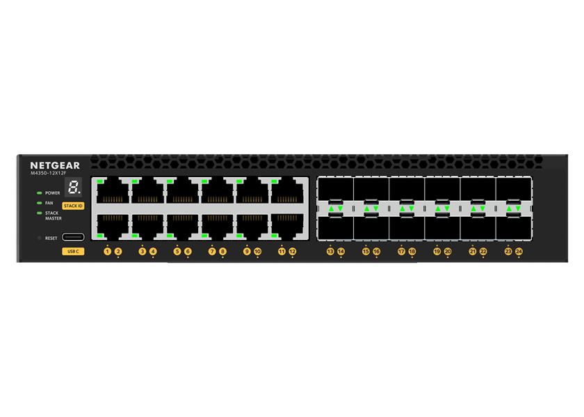 NETGEAR M4350-12X12F Managed L3 10G Ethernet (100/1000/10000) 1U Zwart