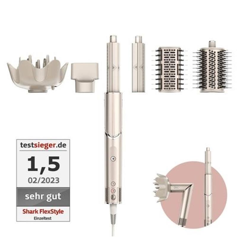 Shark STYLE iQ FlexStyle 5-in-1 Föhn en Multistyler - AirWrap, Diffuser, Concentrator, Volume- en Stijlborstel - Zilver/Goud