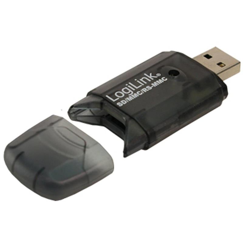 LogiLink Cardreader USB 2.0 Stick external for SD/MMC geheugenkaartlezer Zwart