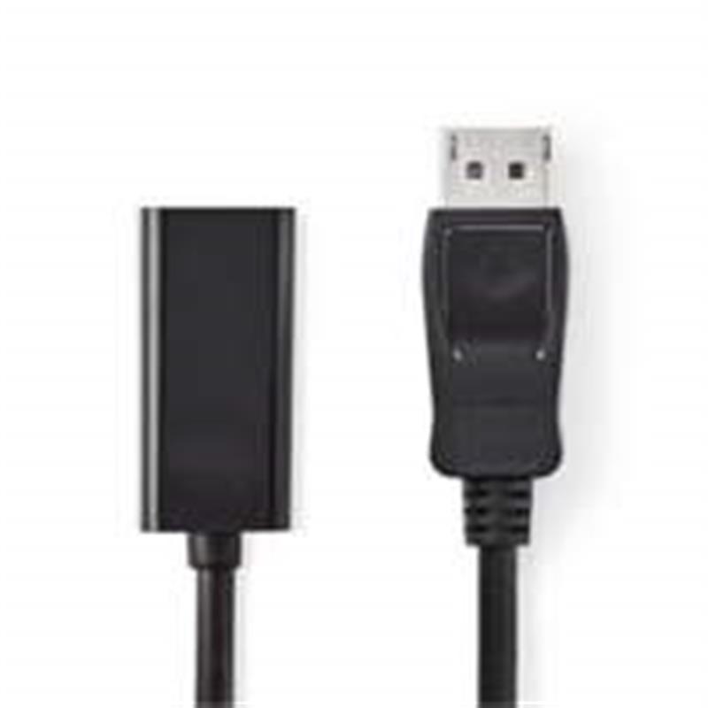 Nedis CCGP37150BK02 video kabel adapter 0,2 m HDMI Type A (Standaard) DisplayPort Zwart