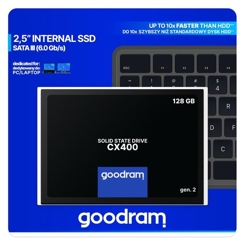 GOODRAM CX400 gen 2 SSD 2 5 128 GB SATA III 3D TLC Retail 550 460 MB s