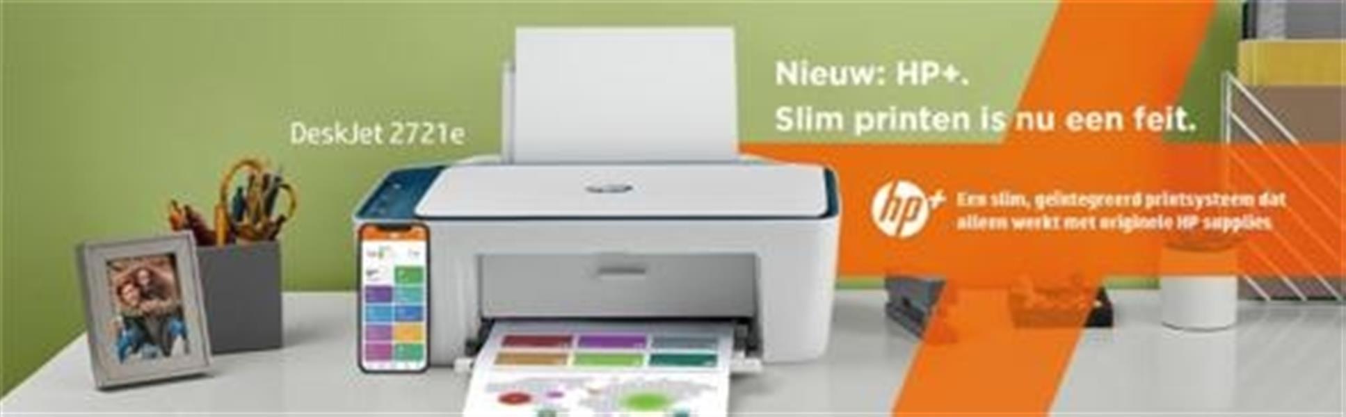 HP HP Deskjet 2721e All-in-One printer, Kleur, Printer voor Home, Printen, kopiëren, scannen, Draadloos, HP+, Geschikt voor HP Instant Ink, Printen va
