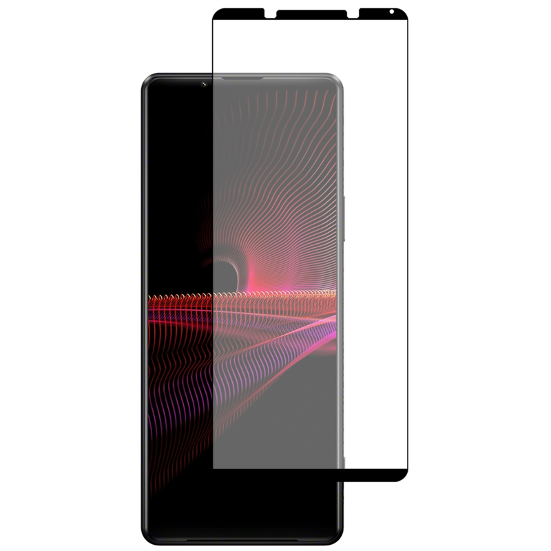 Sony Xperia 1 III - Full Cover Screenprotector Tempered Glass - Black