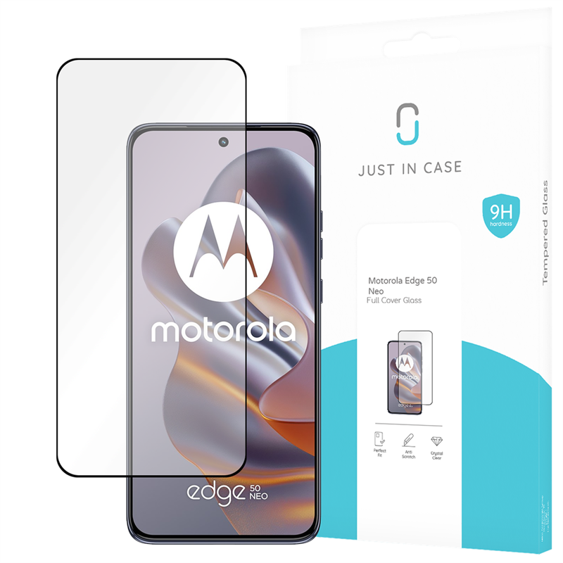 Motorola Edge 50 Neo - Full Cover Screenprotector Tempered Glass - Black