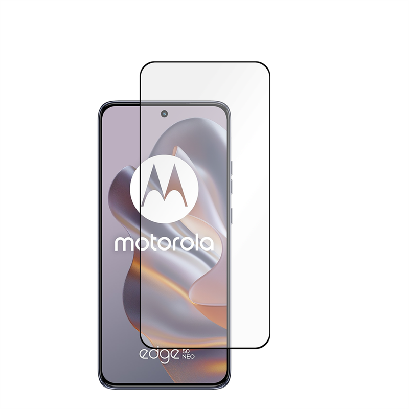 Motorola Edge 50 Neo - Full Cover Screenprotector Tempered Glass - Black