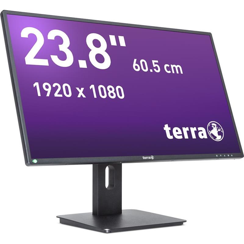 Terra Led Monitor 2456W PV zwart DP, HDMI Greenline Plus 24 inch