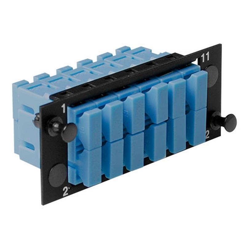 Molex SC Duplex 12 Fiber adapterplaat Singlemode OS2 - Blauw