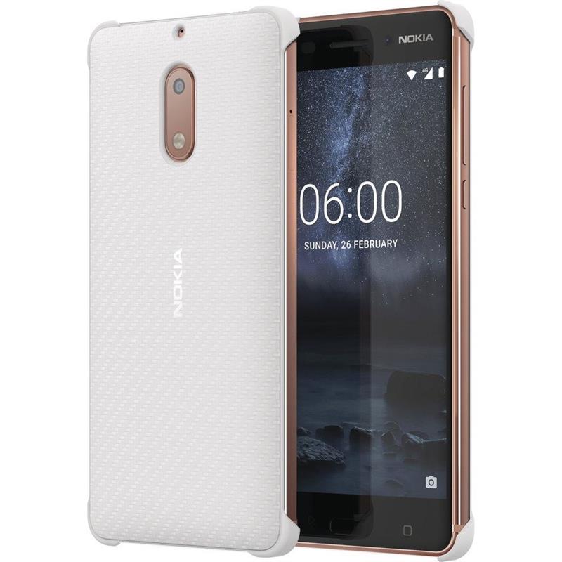 Nokia Carbon Fibre Design Case Nokia 6 Pearl White CC-802
