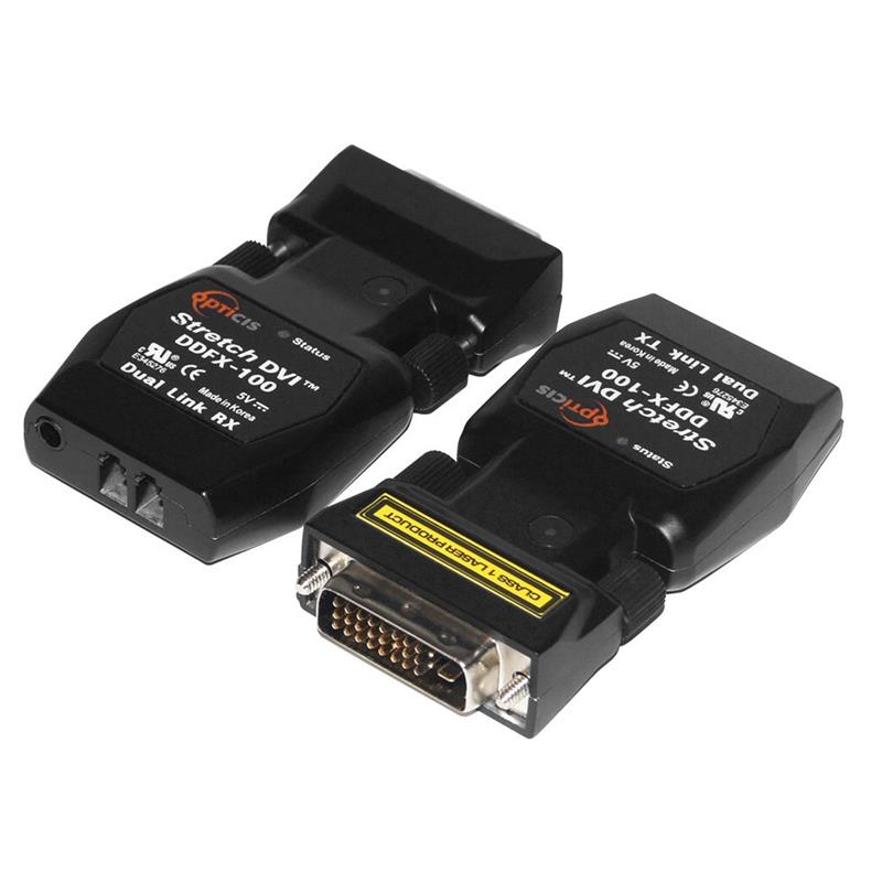 Opticis DVI D dual link extender set over fiber tot 500 meter