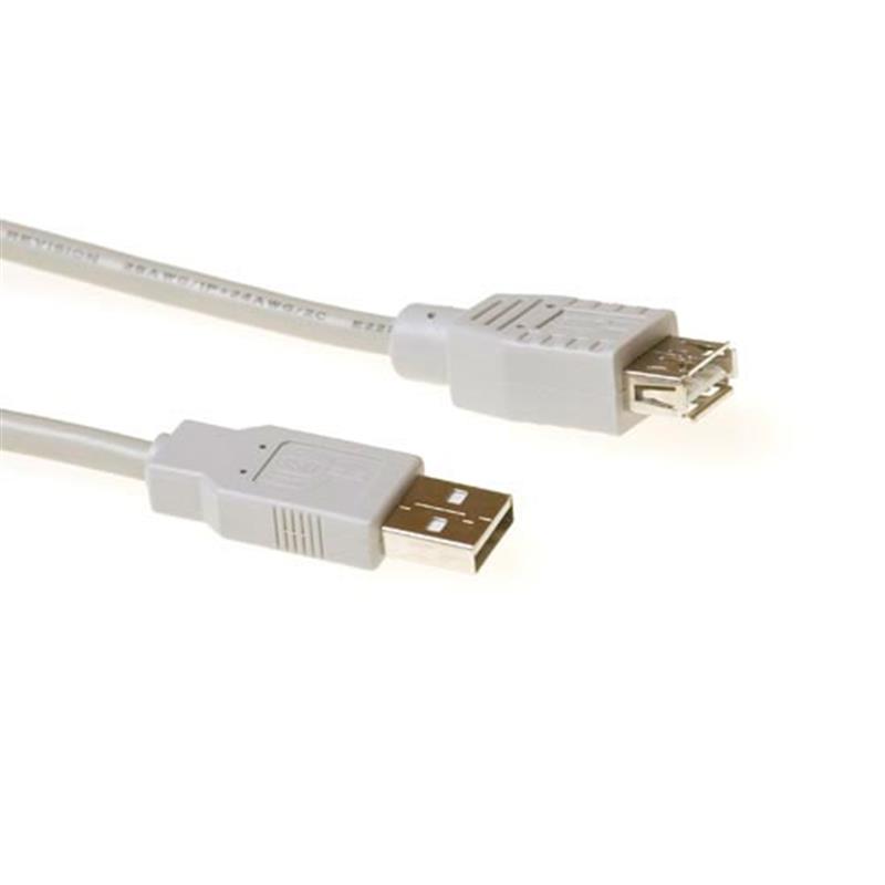 ACT SB2199 USB-kabel 1 m USB 2.0 USB A Ivoor