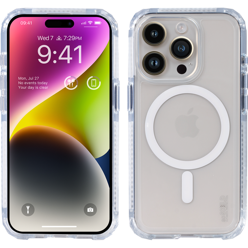 SoSkild Apple iPhone 15 Pro Defend Case Magnetic Ring Transparent