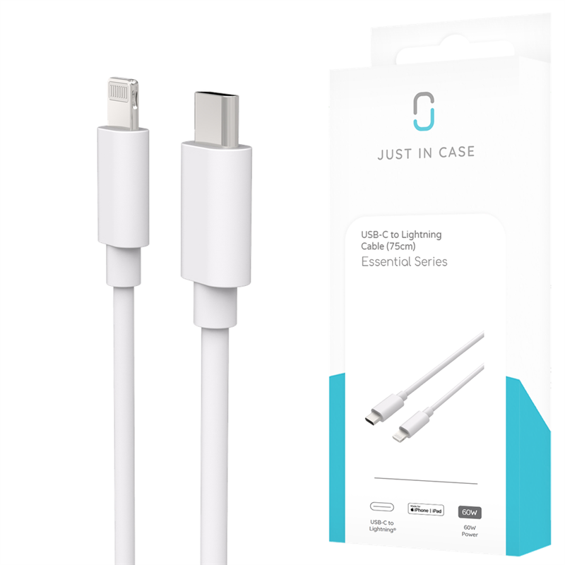 Essential USB-C to Lightning Cable 75cm - White