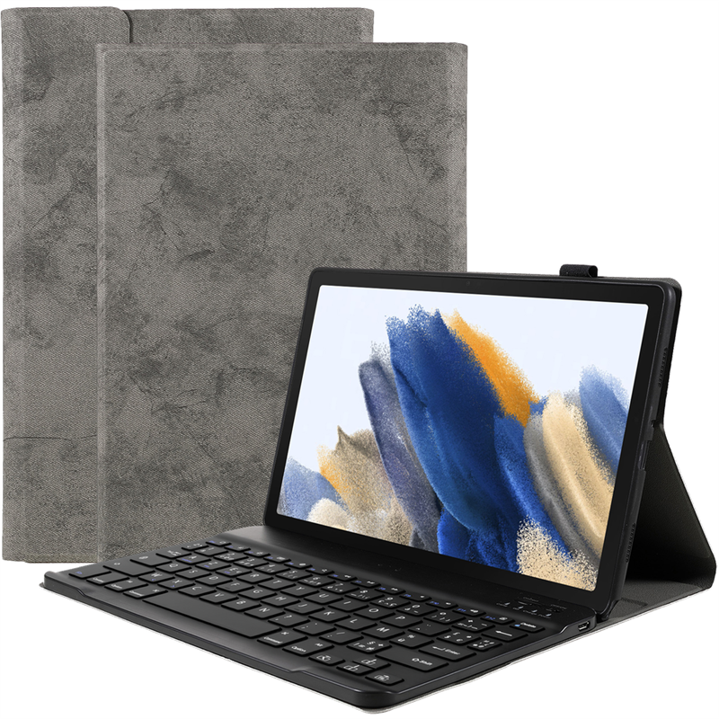 Samsung Galaxy Tab A8 - Premium Bluetooth Keyboard Cover Azerty Vintage Grey