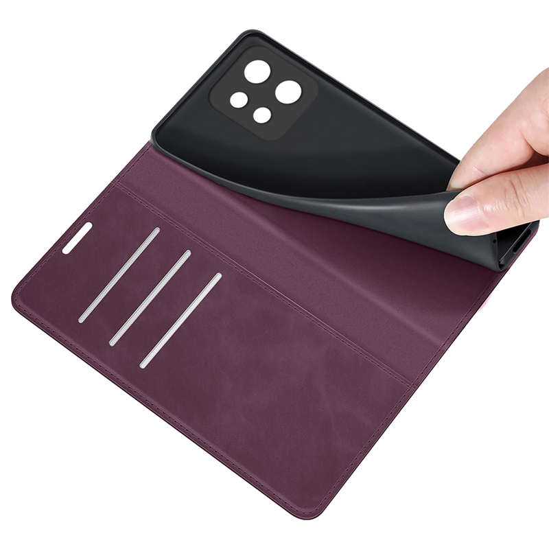 Motorola Edge 40 Pro - Magnetic Wallet Case - Purple