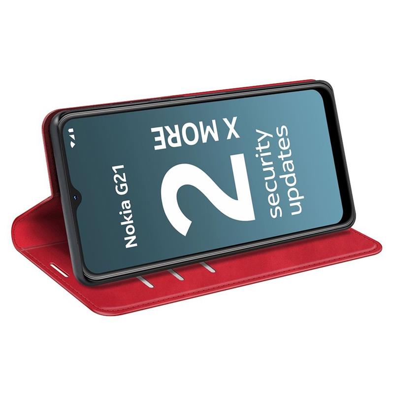 Nokia G11 G21 - Magnetic Wallet Case - Red