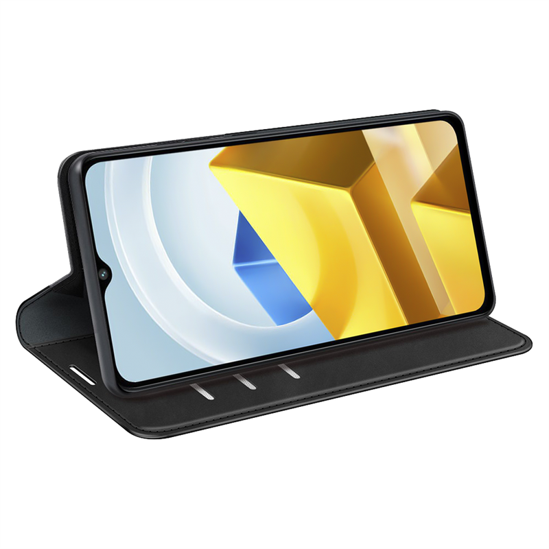 Poco M5 - Magnetic Wallet Case - Black