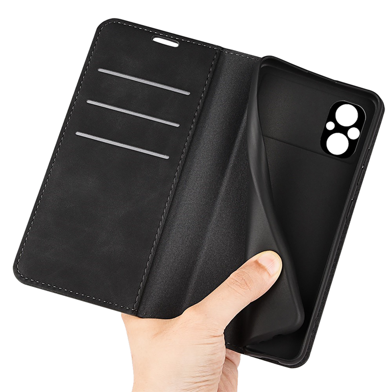 Poco M5 - Magnetic Wallet Case - Black